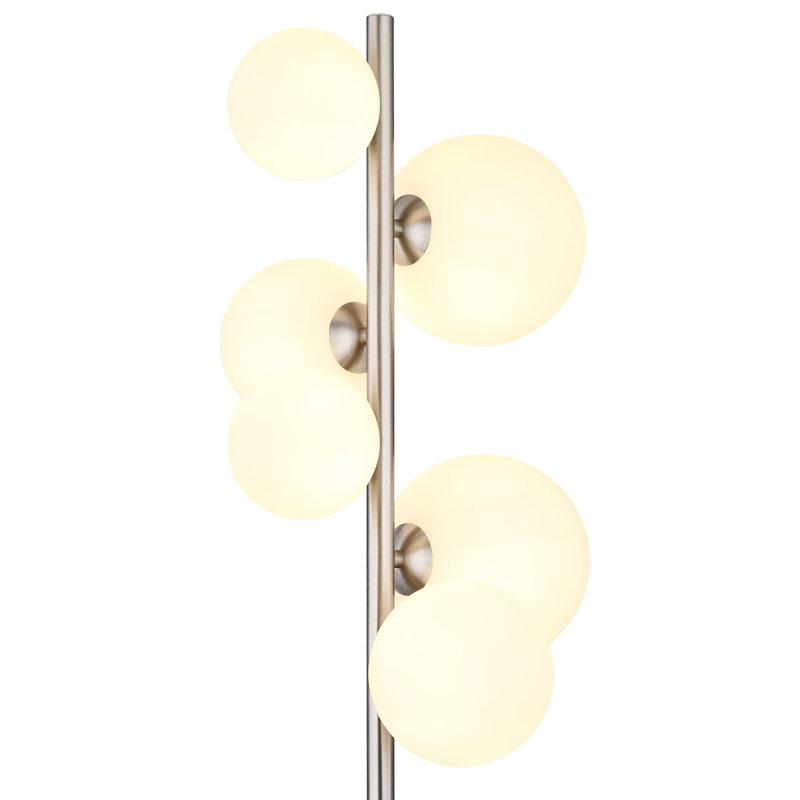 155cm Traditional Floor Lamp, Nickel, Opal