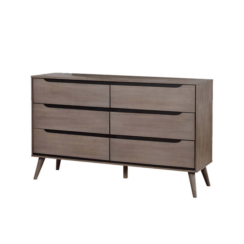 Surya 58'' W 6 - Drawer Dresser, Gray