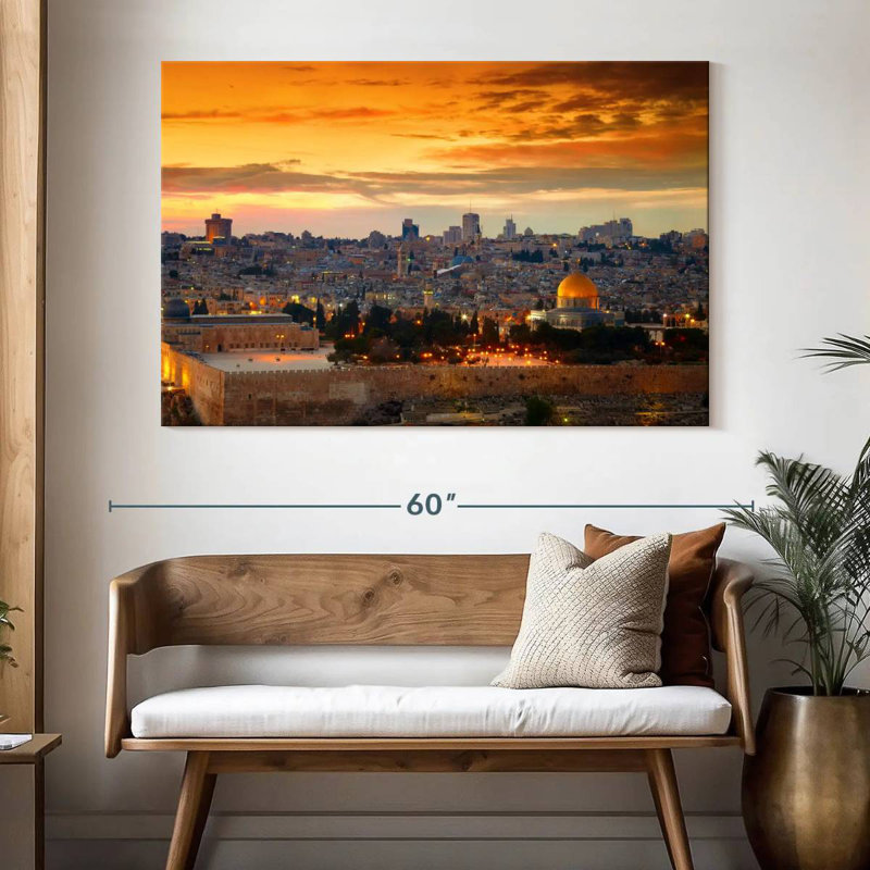 Harpa Jerusalem Sunset Cityscape, 34" H x 51" W