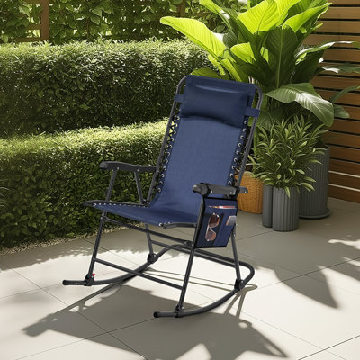 Chaise berçante d'extérieur pliable en acier