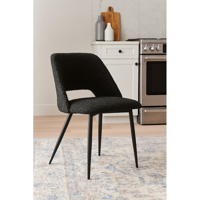 Chaise Livia Bouclé, Noir