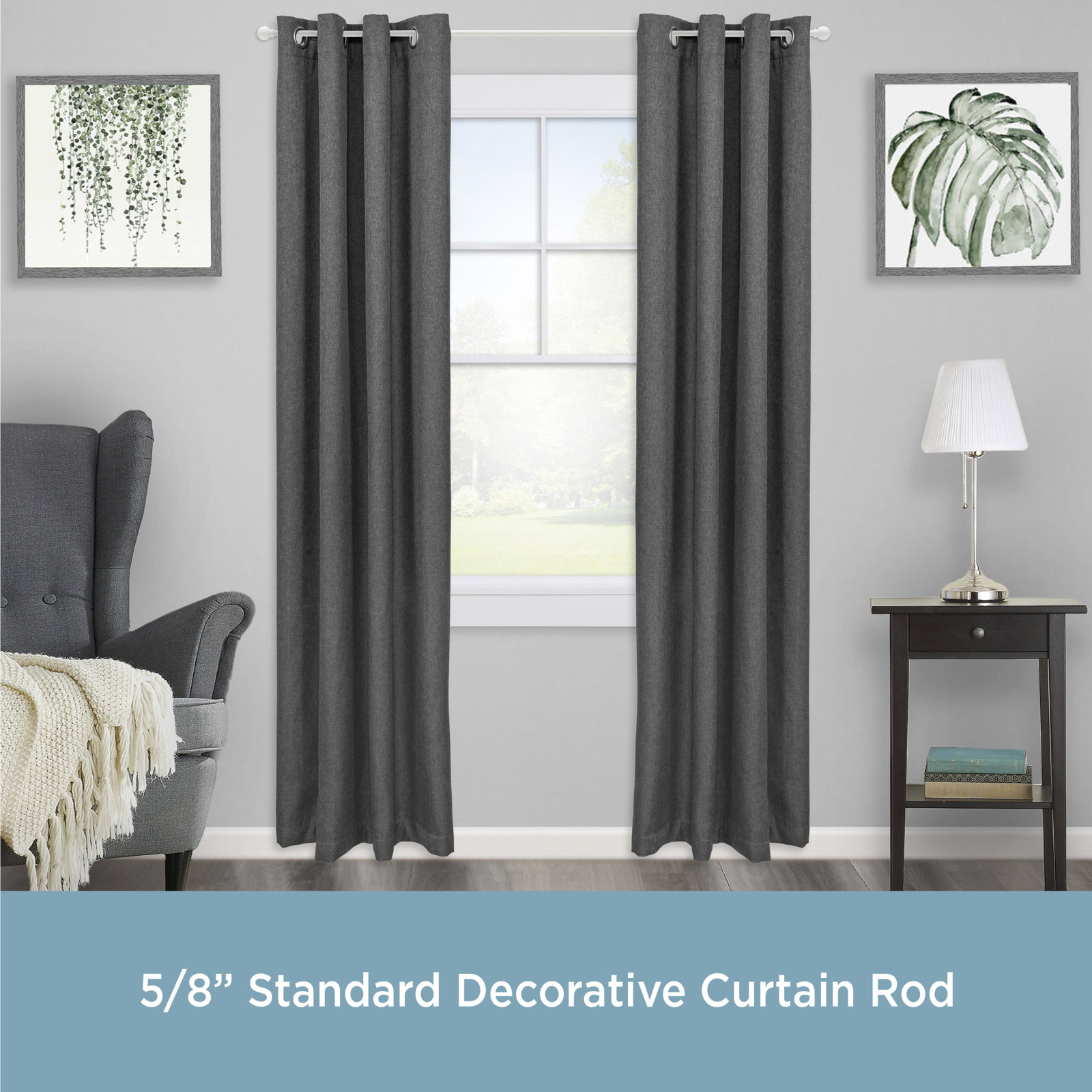 Lowri Chelsea Decorative Curtain Rod, 28" - 48", White