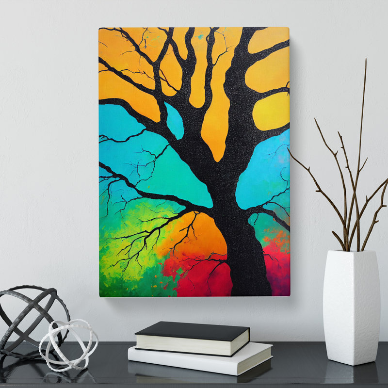 Abstract Tree Colours Vol.2 - Wrapped Canvas, 50cm H x 35cm W x 3cm D