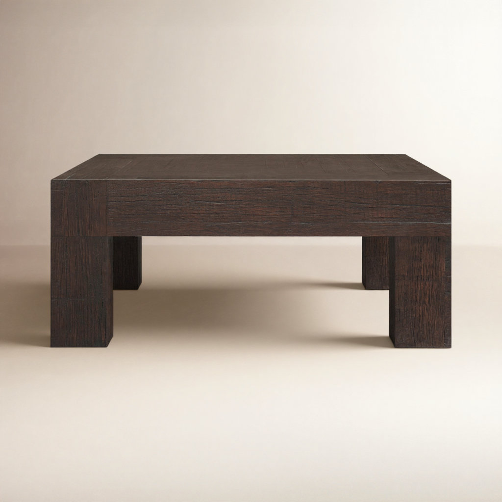 Adams 40" Square Oak Coffee Table, Brown