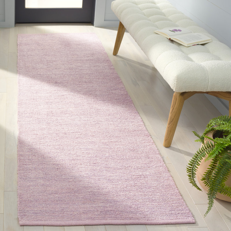 Tapis rose en coton recyclé touffeté à la main Truckee, Tapis de couloir 2 pi 3 po x 8 pi