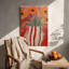 «Eclectic Studio», art mural sur toile «Orange Poppies in Striped Vase»-1933717880