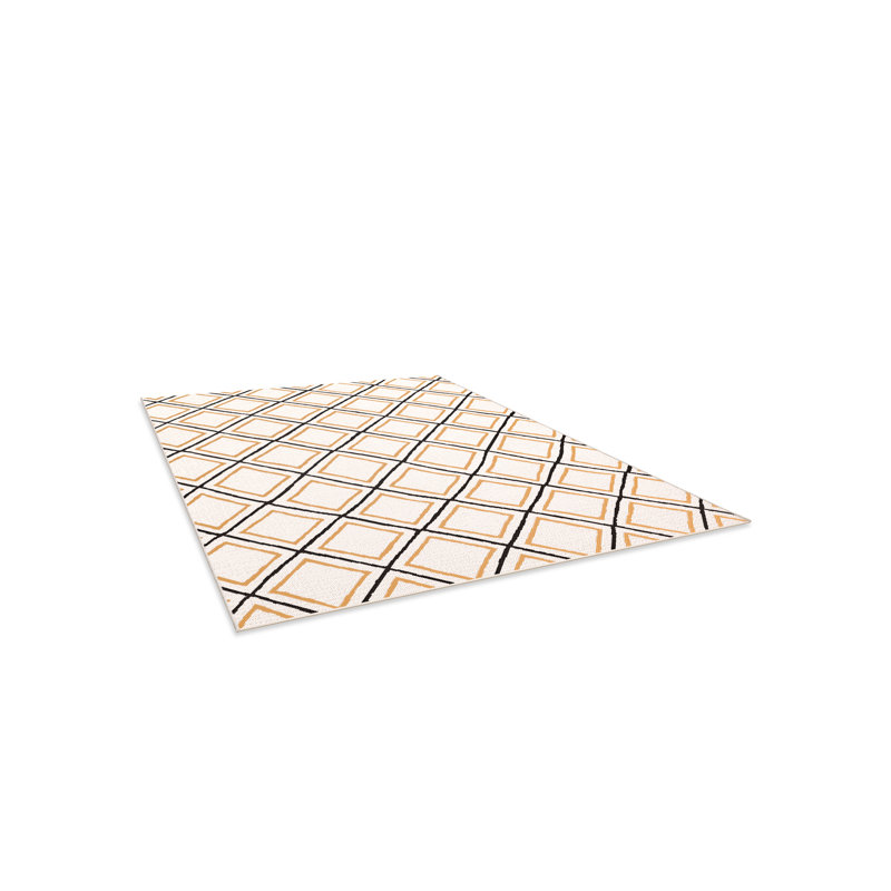 Tilly-Mae Flatweave Indoor/Outdoor Cream-Orange Rug, Rectangle 80 x 150cm