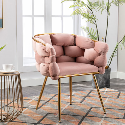 Rose, velours, chaise, atmosphère moderne, design unique, sièges confortables, chambre à coucher moderne, forme décorative, lignes douces, douceur au toucher, intérieur