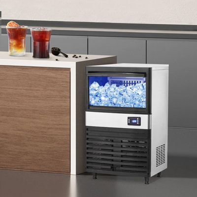 110lbs/24H Stainless Steel Commercial Ice Maker with 27lb Storage, LCD Control Panel & Auto-Cleaning  Perfect for Restaurant, Bar, Cafe | Fridge.com
