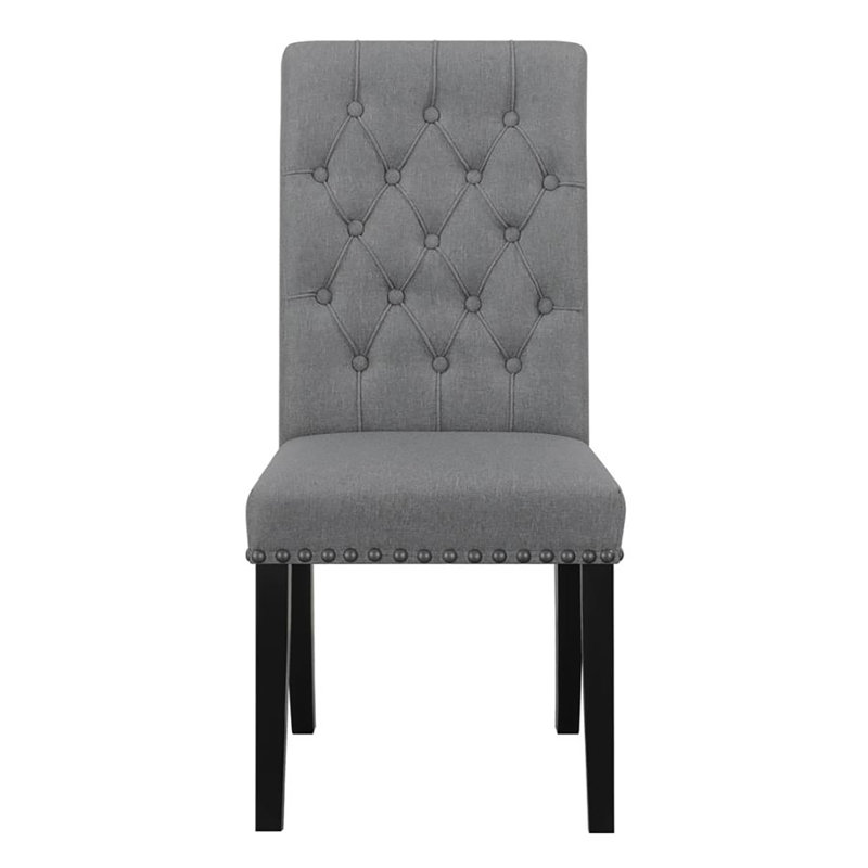 Chaise de salle à manger rembourrée Kattamuri, gris