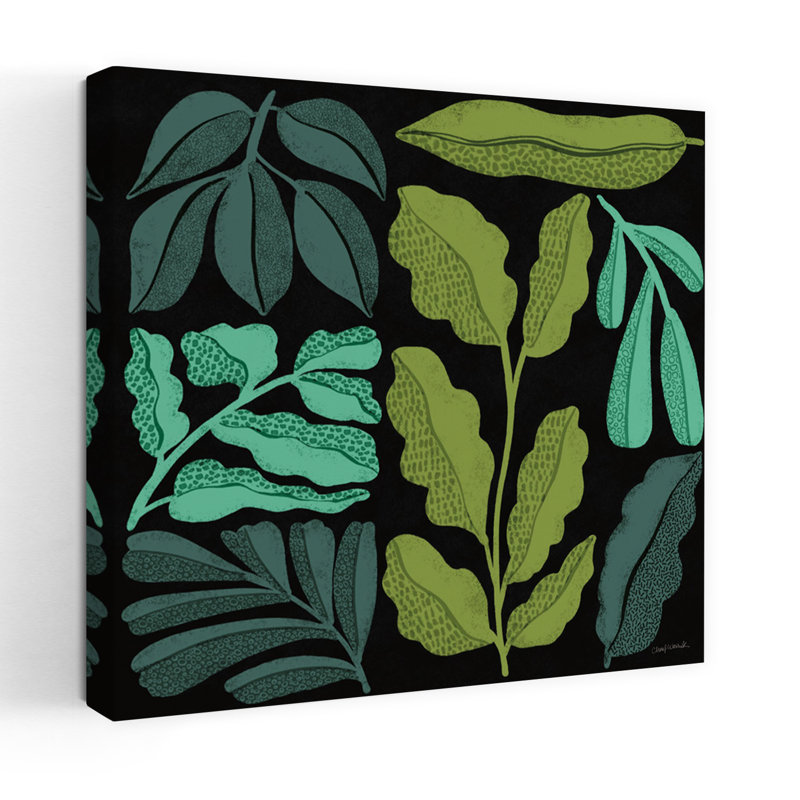 «Plant Toss II», art abstrait moderne, paysage, plante, H 48 po x l 48 po