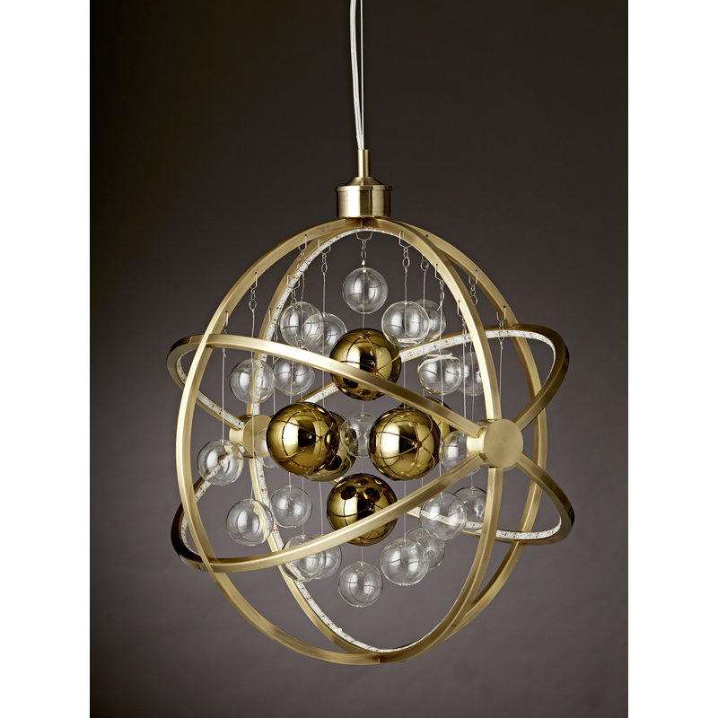 Paignt 1 - Light LED Sphere Pendant, Brass