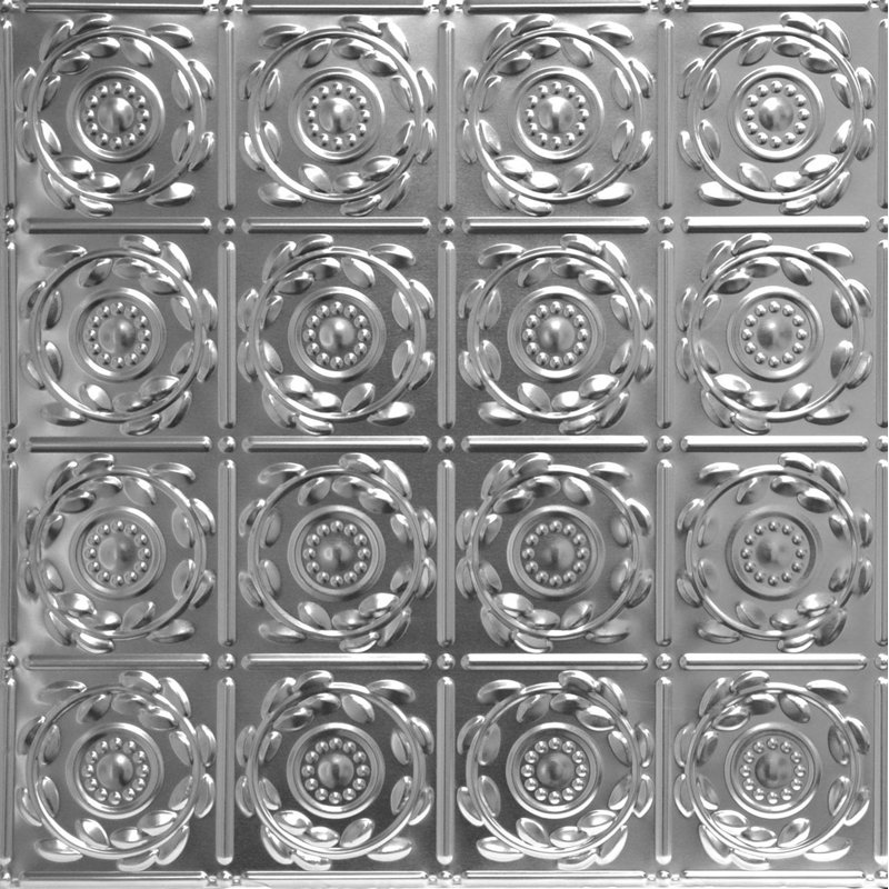 Crowning Glory Unfinished Steel Drop-In Tin Ceiling Tiles, Set of 6