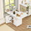 Table de salle à manger pliante en bois de 47 po avec support de rangement et armoire, table d'entrée amovible à 6 roulettes, îlot de cuisine en marbre blanc, table d'appoint et table basse Polyvalente