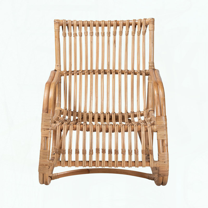 Chaise d'appoint en rotin naturel, style bohémien et fabriquée à la main