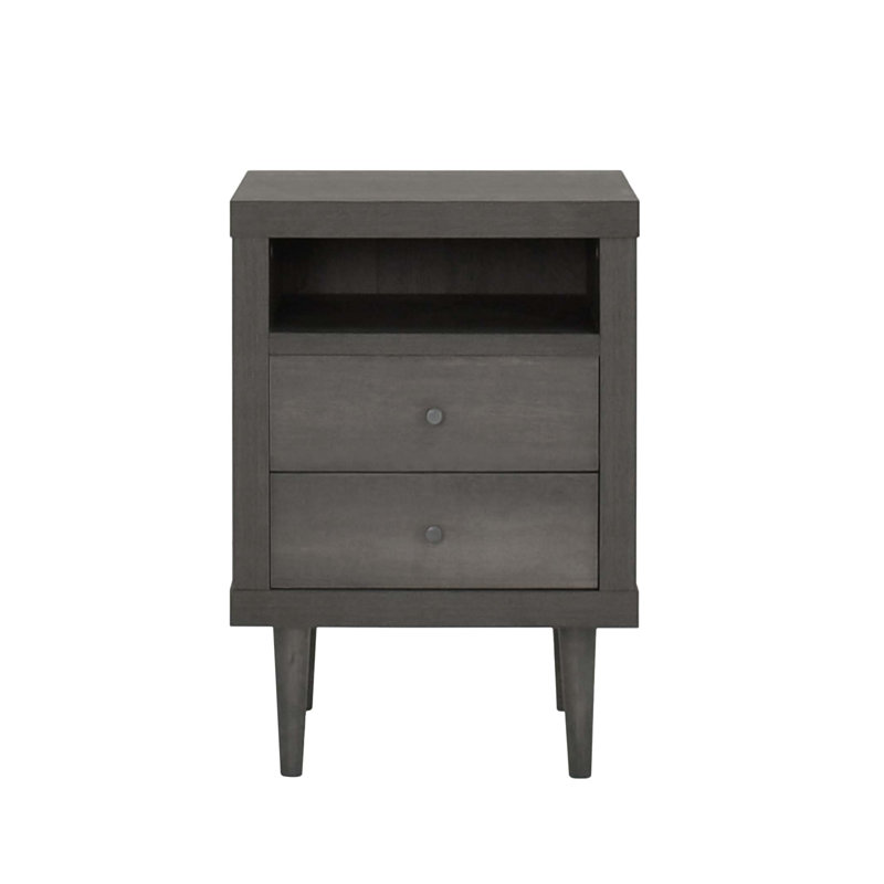 Table de chevet 2 tiroirs, Gris