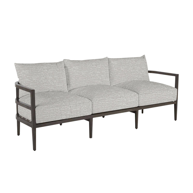 Santa Barbara Aluminum Sofa - Slate Gray, No Welt, Tweed Toffee, Standard Plus