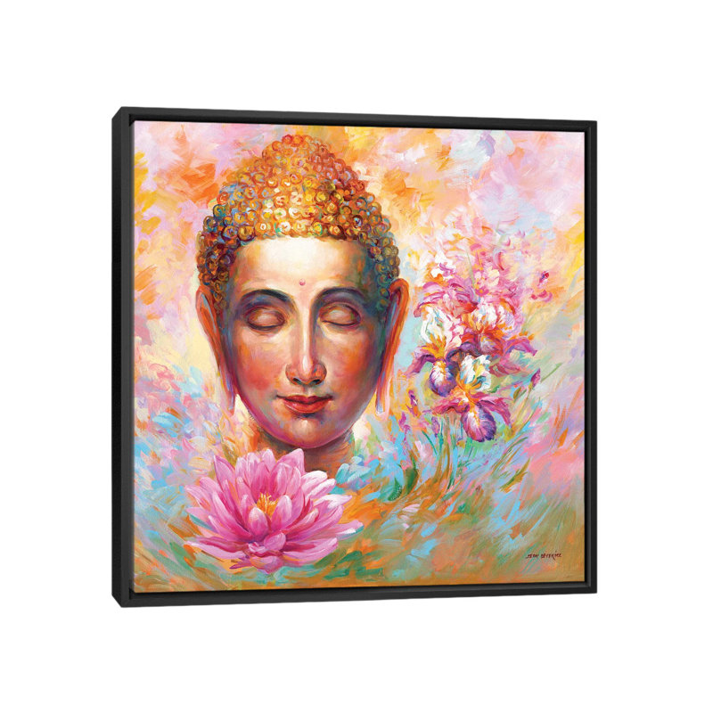 Buddha 1 Piece Floater Frame Painting on Canvas