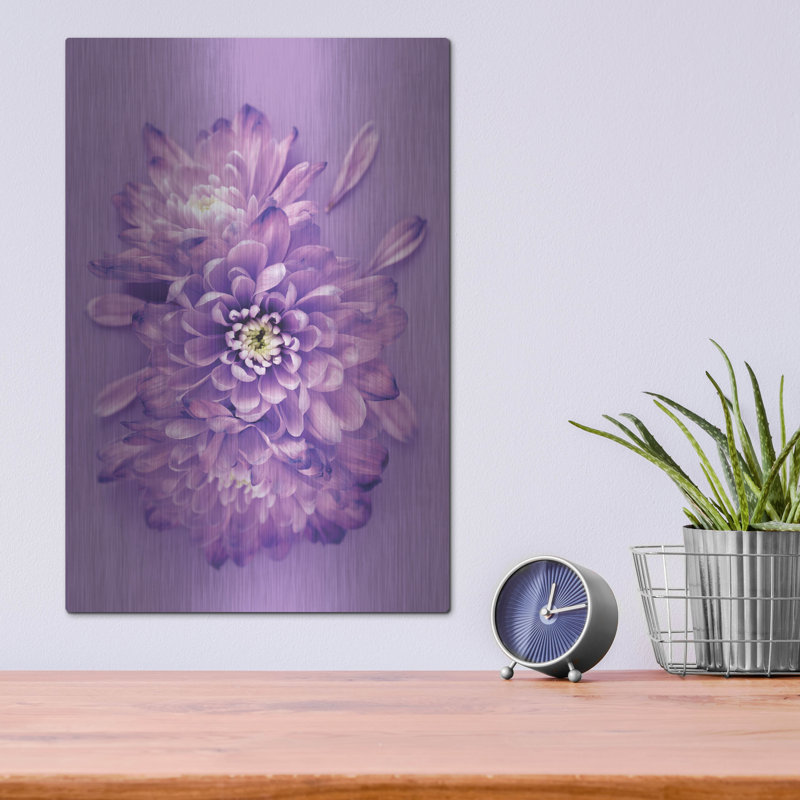 Lark Manor™ 'Lavender Chrysanthemums' by Incado Metal Wall Art, 16" H x 12" W