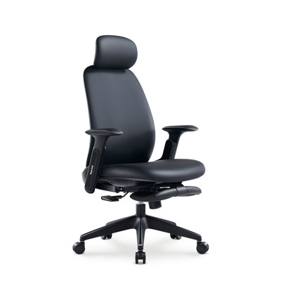 Fauteuil ergonomique Napa TopJob, fauteuil de bureau d'ordinateur en cuir avec appui-tête et repose-pieds Napa