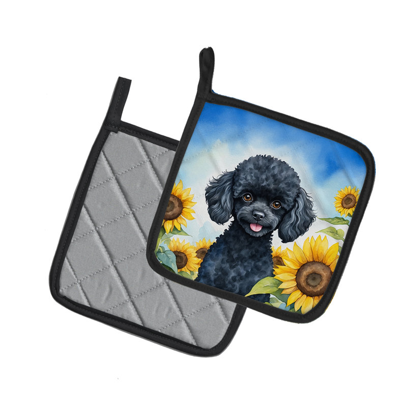 Caroline's Treasures In Sunflowers Floral Polyester Potholder Set