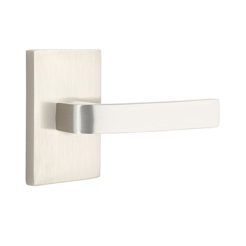 Poignée de porte avec rosette Breslin, Gauche, Nickel satiné