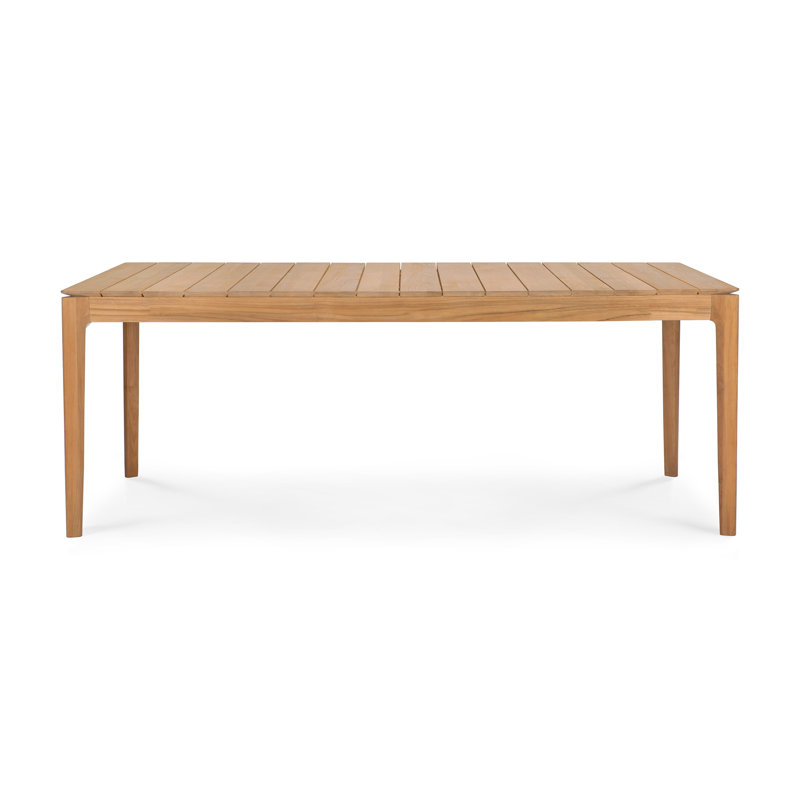 Bok Outdoor Teak Dining Table, 39.4" W x 78.7" L x 30" H