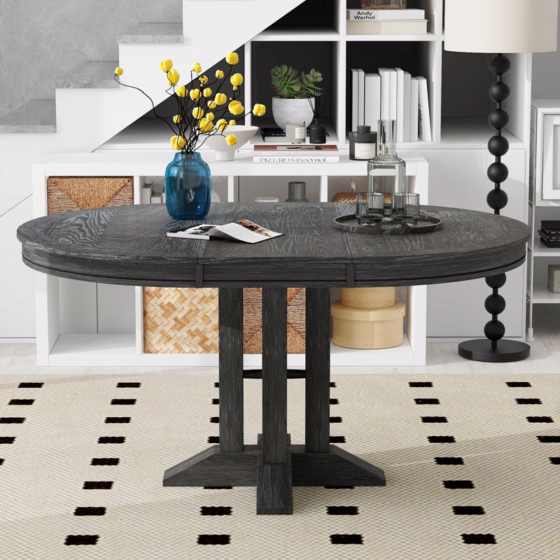 Table de salle à manger extensible Farmhouse, Noir