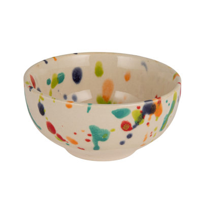 Handmade Stoneware Bowl In Rolled Speckled Finish
