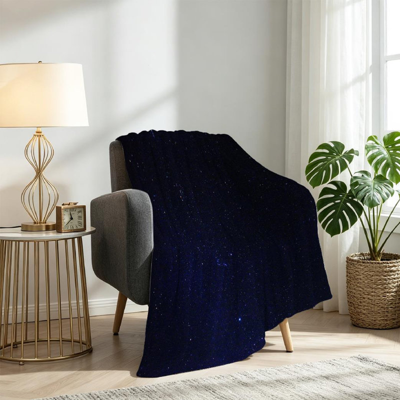 Jeté en flanelle bleue ultra douce, imprimé rectangle Constellation Night Sky, Twin 60" x 80"