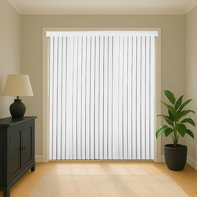  White Light-Filtering Viny Vertical Blinds,78" Width x 84" Height