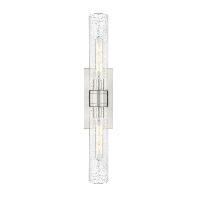 Amalle - 2 Light 11" Wall-mounted Bath Vanity Light, Seedy, Satin Nickel, 3" H x 24" W x 3.88" D
