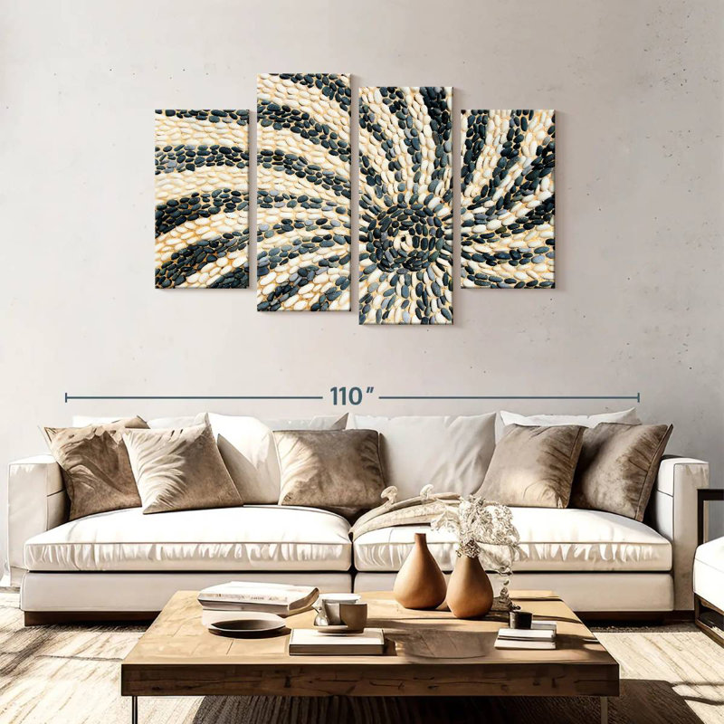Avery Sun Pebble Mosaic, 48" H x 75" W