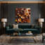 «Botanical Hickory Leaves», art mural sur toile noire