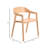 Rivo Wooden Dining Chair In Oak With Curved Open-Back Design For Modern Home, Kitchen Accent Arm Chair-2090352561-2103822190