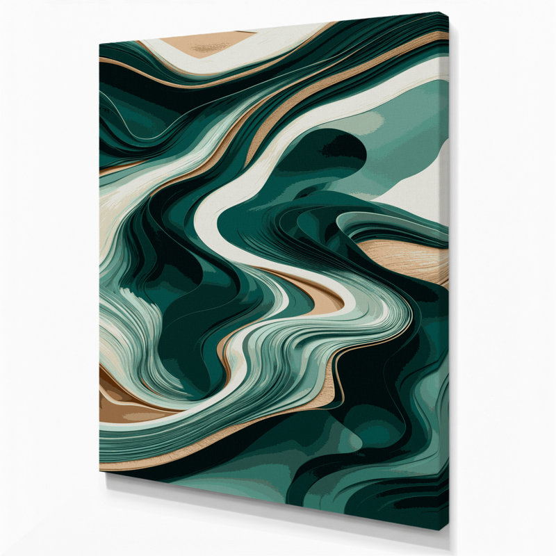 Abstract Landscape 51 Green Canvas Wall Art, 14" H x 11" W