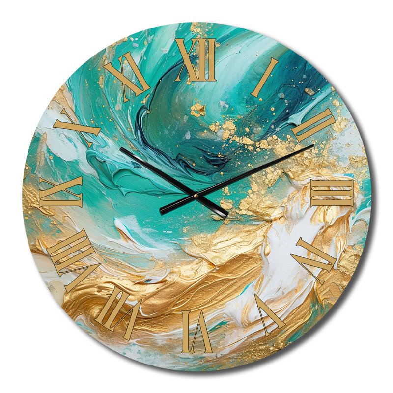 Horloge murale Golden Ocean Waves, Moyenne