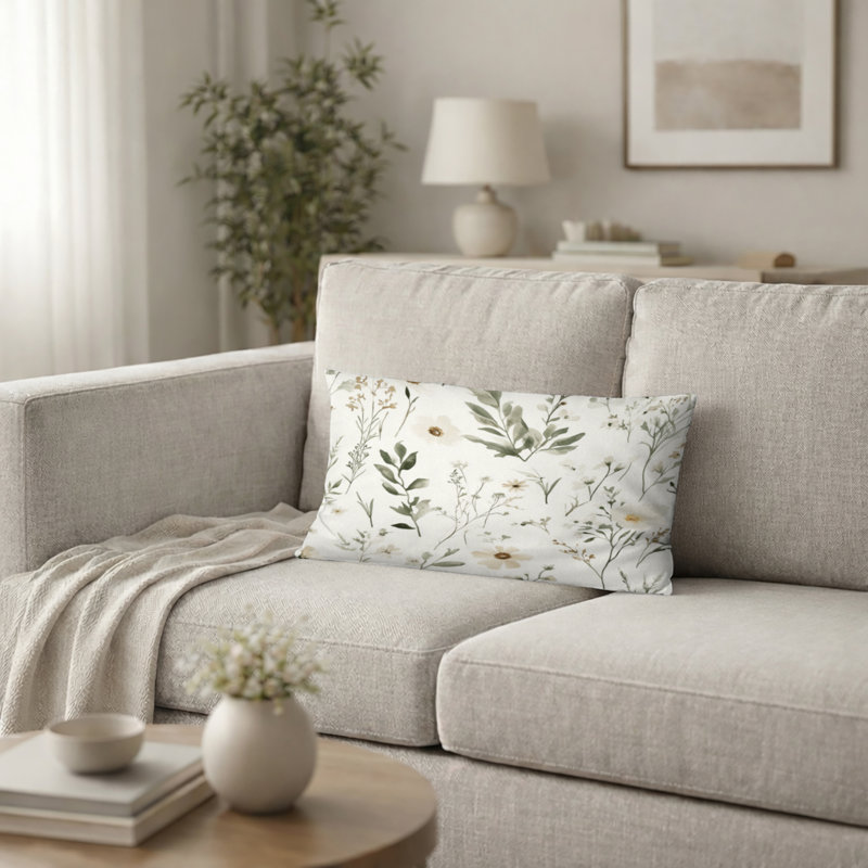 Coussin Country Farmhouse - Coussin Sage Meadow, H 12 po x l 20 po