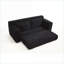 Canapé convertible en L, en mousse à mémoire de forme, sans assemblage, compact pour les petits espaces Noir | Tissu