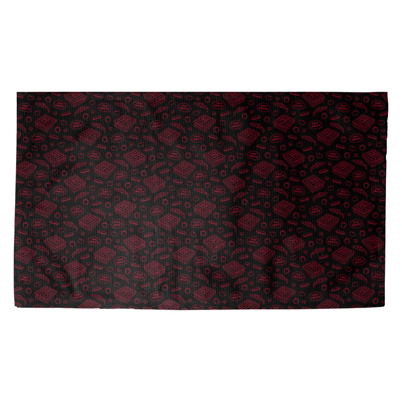 Tapis de porte d’intérieur anti-dérapant pizza Kitterman, Noir / rouge, Rectangle 2 pi 1 1/2 po x 3 pi 6 po