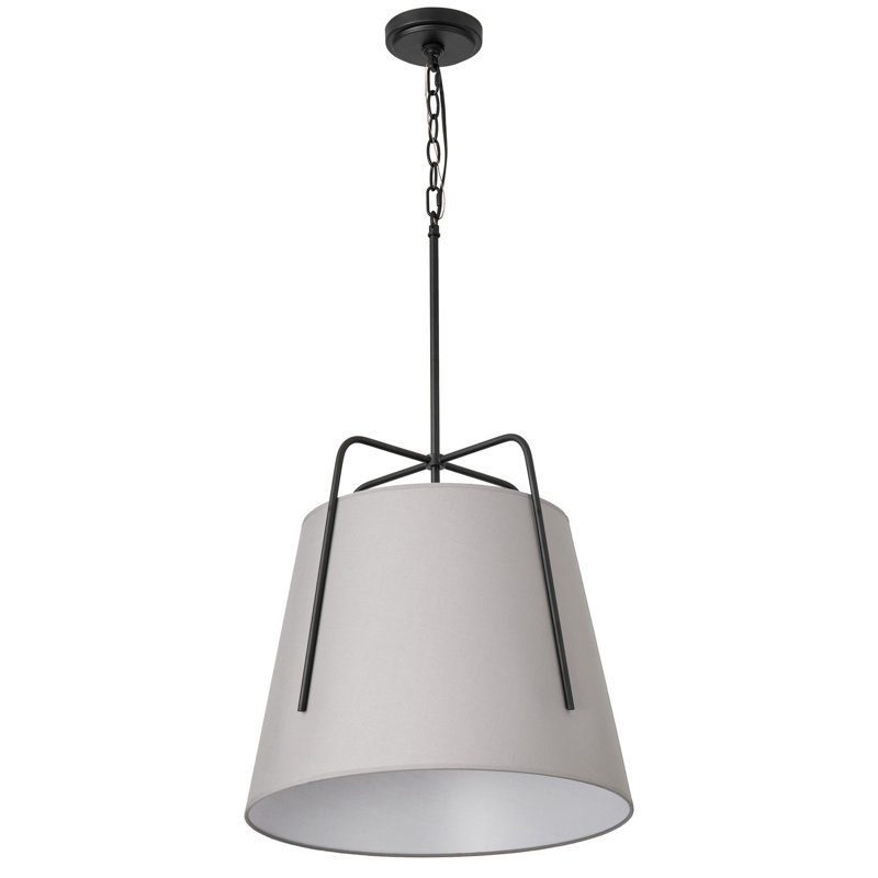 1-Light dark gray adjustable iron pendant lamp