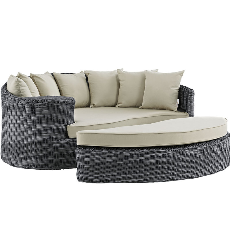 Lit de jour pour patio Modway Invite, Toile Sunbrella® beige antique