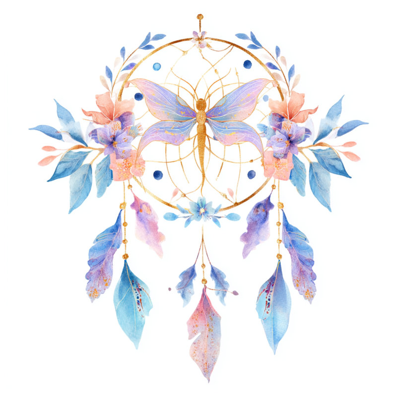 Rideaux de douche Butterfly Dreamcatcher, L 70 po x H 72 po