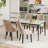  Upholstered Dining Chairs Set Tufted Wingback Chairs w/ Solid Wood Legs-517588983
