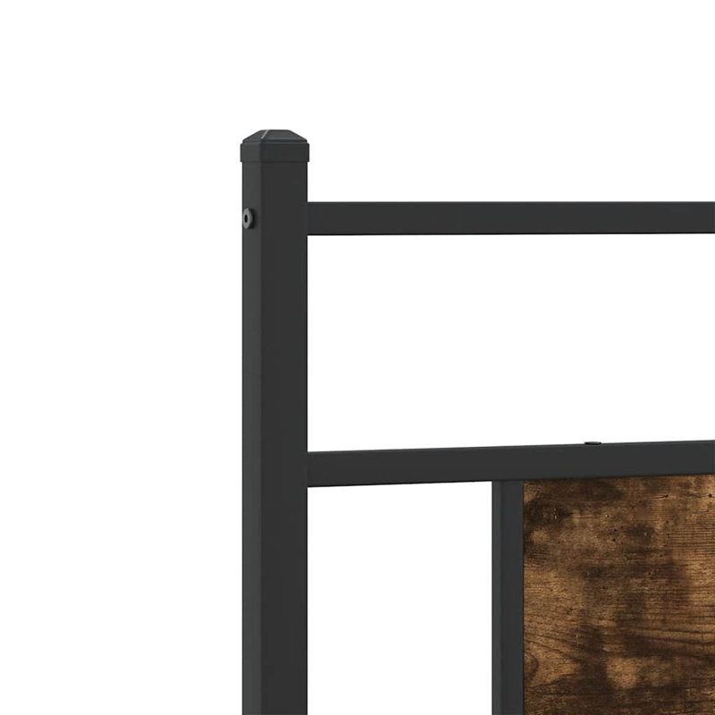 Steel Headboard, 91.5cm H x 80.5cm W x 3cm D, Smoked Oak