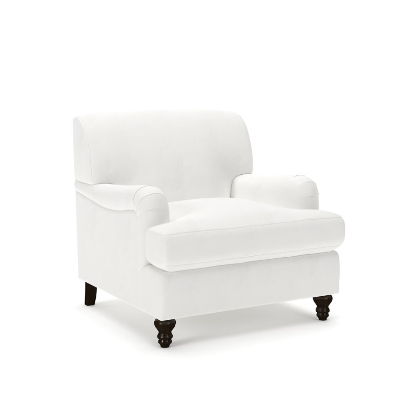 Fauteuil Walters, Blanc sergé décoloré classique