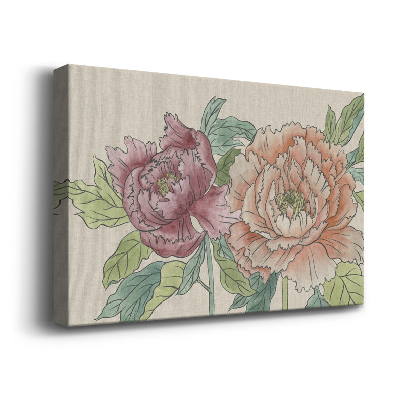 Peony Blooms IV - impression sur toile tendue, L 27 po x H 18 po