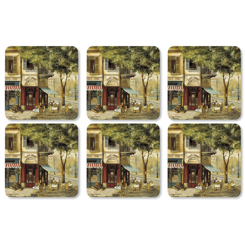 Scène parisienne Pimpernel sous-verres 4 po x 4 po