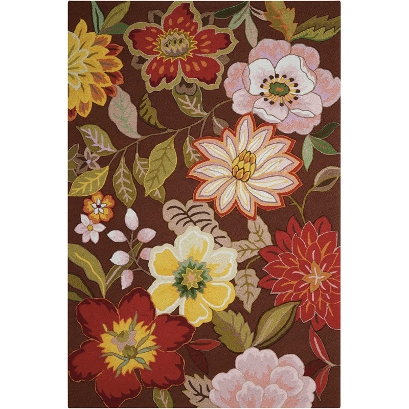 Floral Hand Woven Area Rug, Rectangle 76 x 122cm