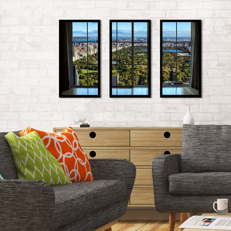 New York Central Park Framed Canvas Print Set